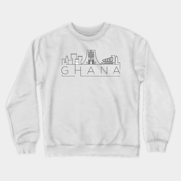 Ghana Minimal Skyline Crewneck Sweatshirt by kursatunsal